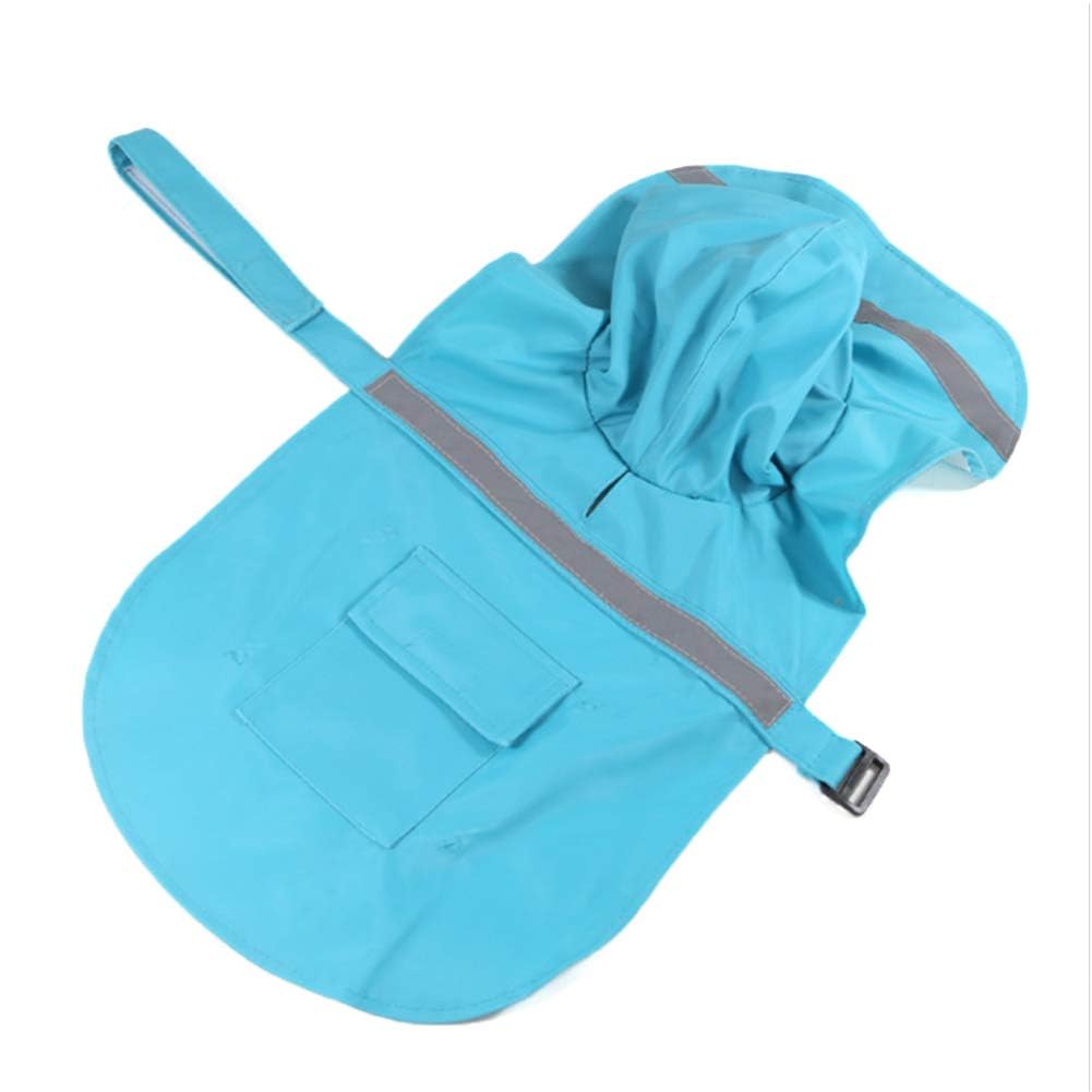 NACOCO Large Dog Raincoat Adjustable Pet Water Proof Clothes Lightweight Rain Jacket Poncho Hoodies with Strip Reflective (M, La